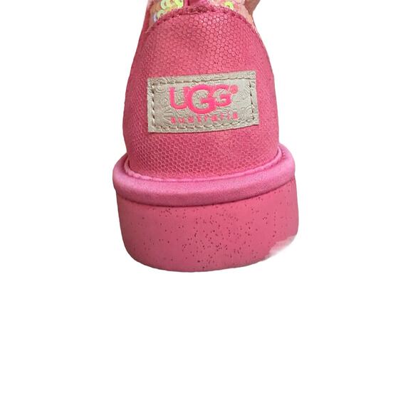 UGG Pink Sparkle Sequin Boots Size 9 - Picture 5 of 7